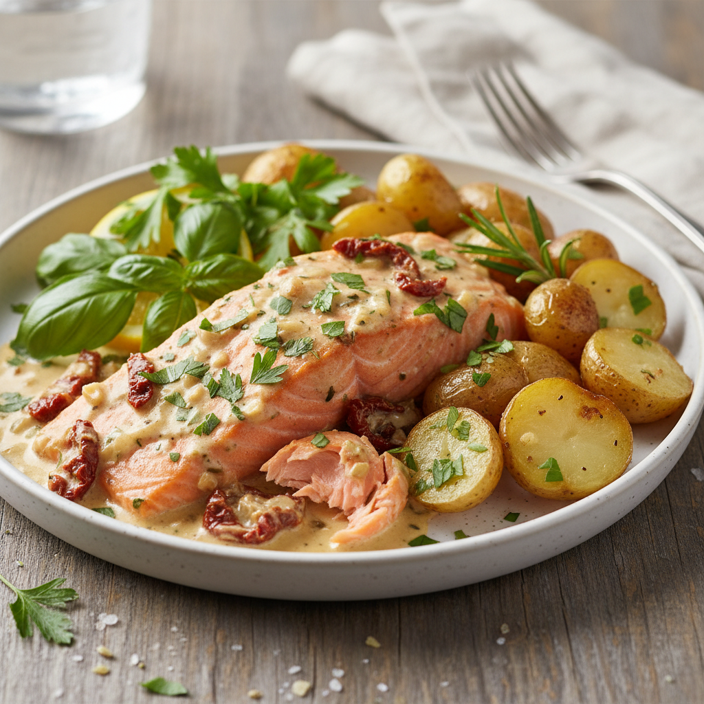 Salmon fillets set aside after searing