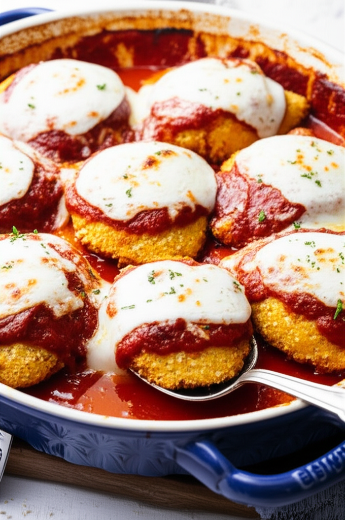 Baked Ricotta Chicken in a casserole dish