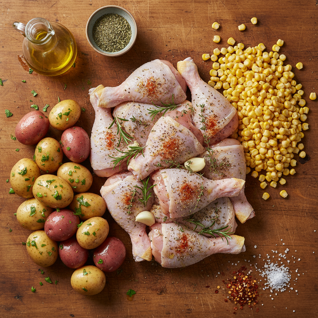 Ingredients for Street Corn Chicken Rice Bowl