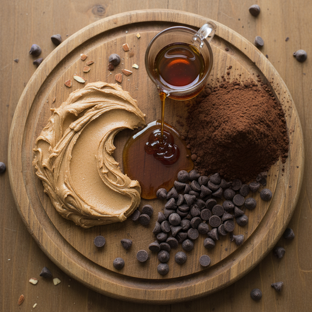 Ingredients for no bake brownie bites