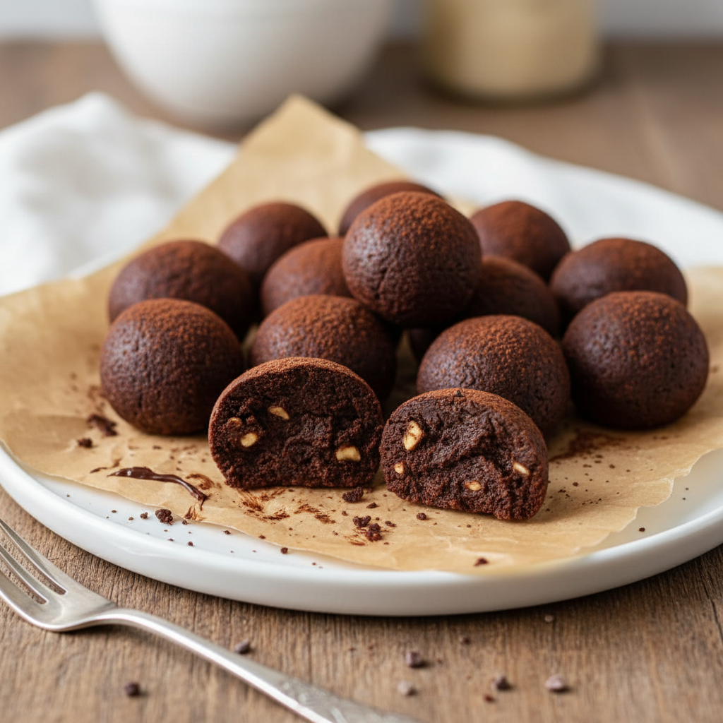 Storing and shaping no bake brownie bites