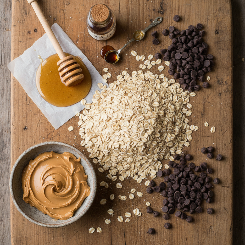Ingredients for No-Bake Peanut Butter Oat Cups