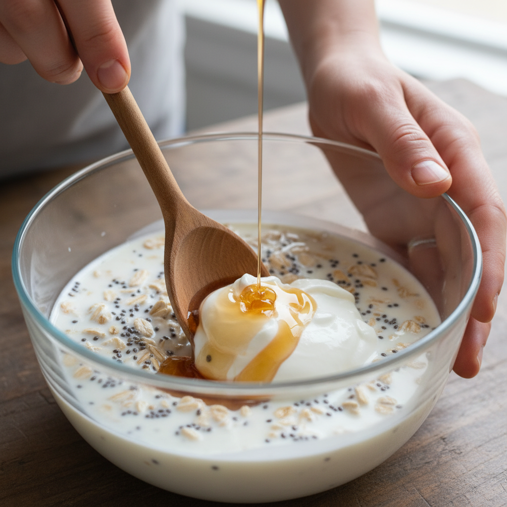 Mixing and soaking overnight oats