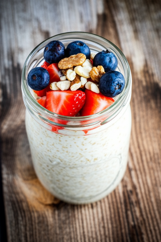 Overnight oats breakfast dish