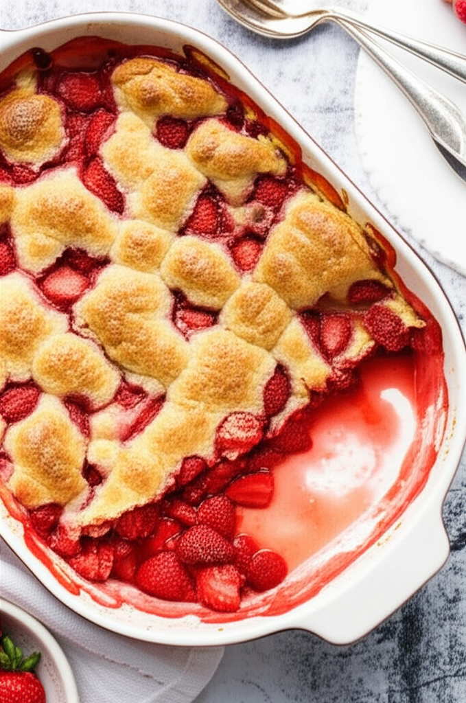 Strawberry cobbler dessert