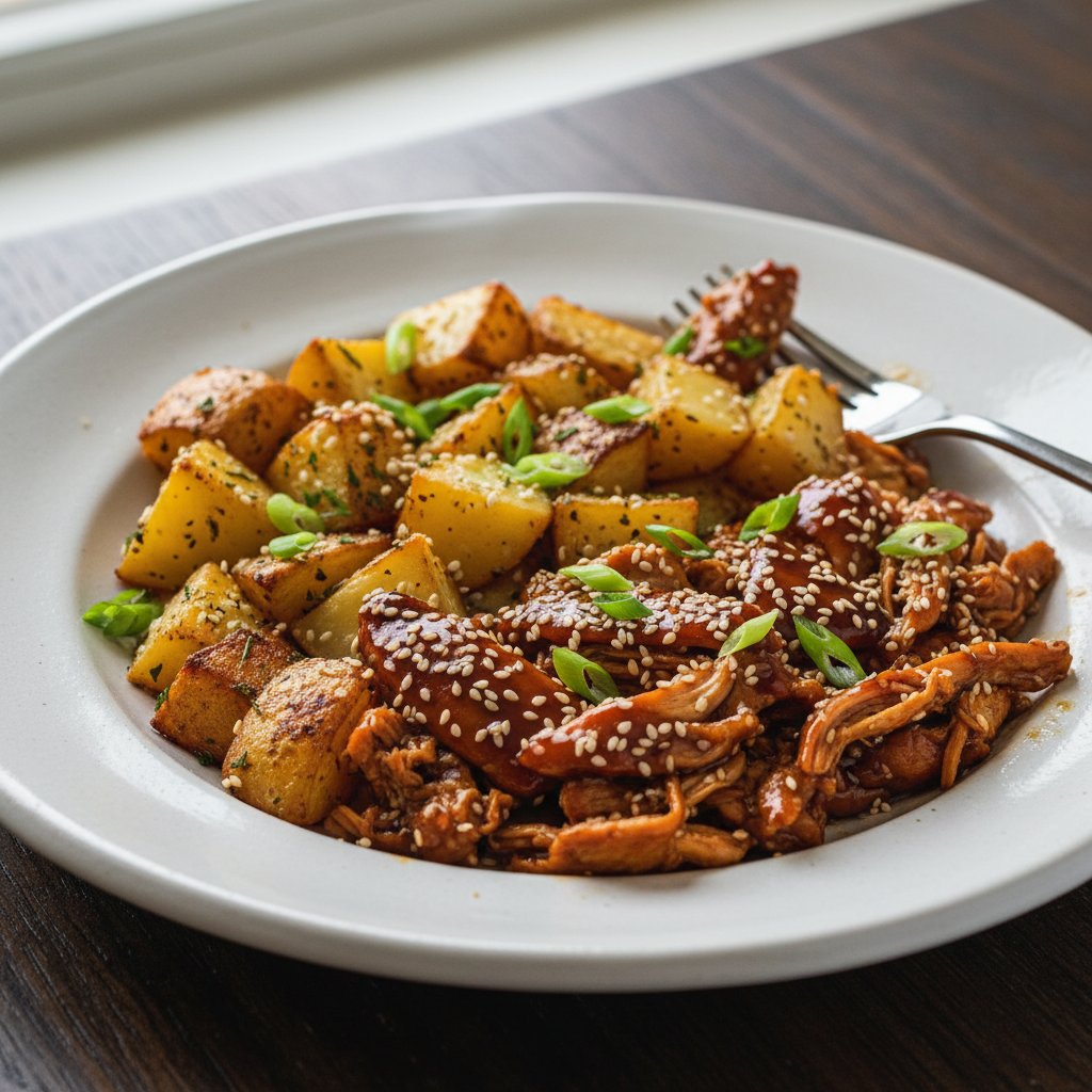 Finished Slow Cooker Teriyaki Chicken