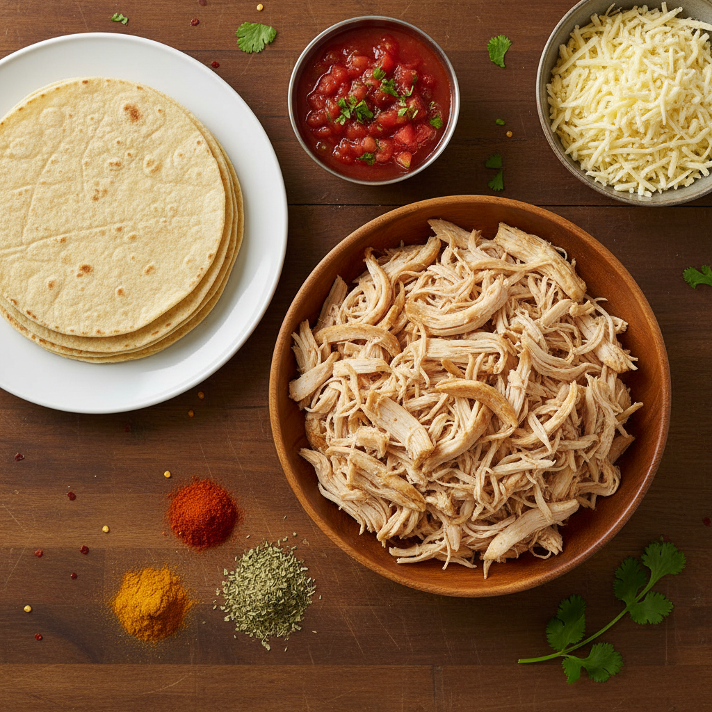 Ingredients for Easy Rotisserie Chicken Tacos