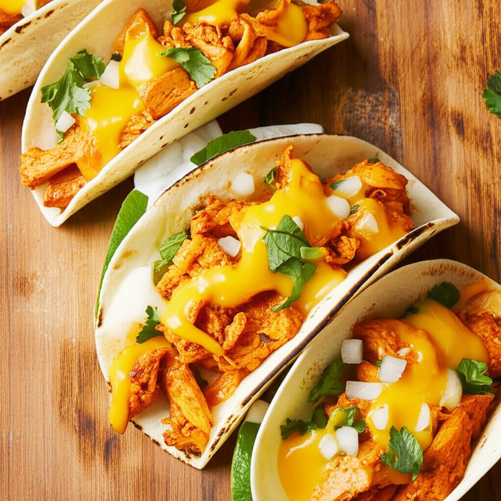 Easy Rotisserie Chicken Tacos meal served on plate