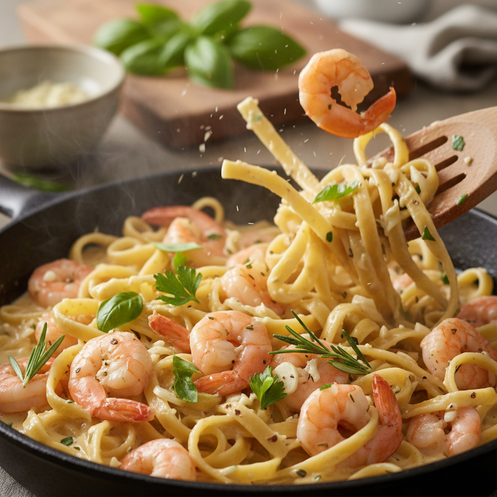 Creamy garlic sauce preparation