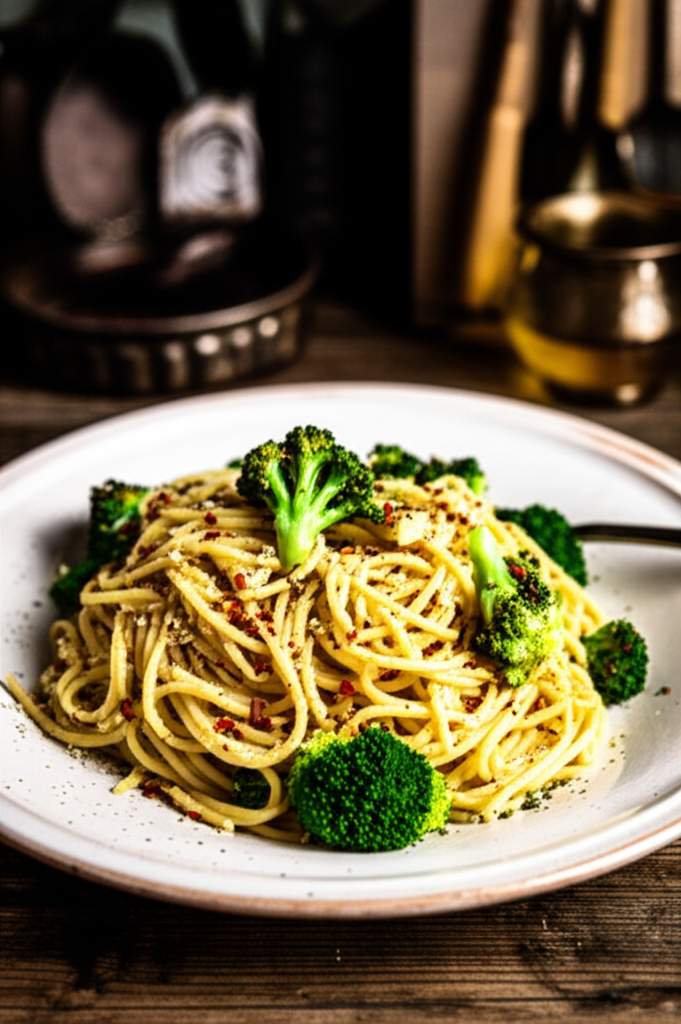 Broccoli pasta with simple ingredients