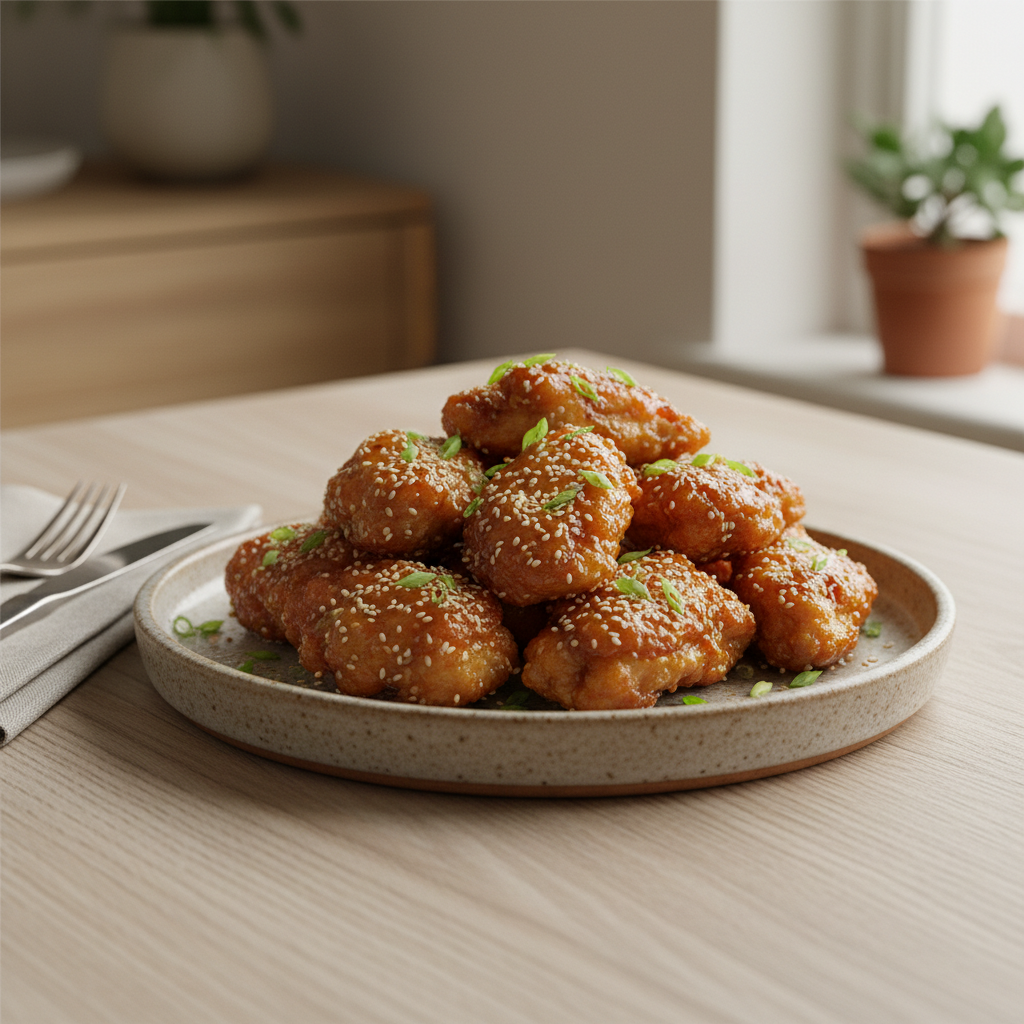 Chicken coated in marinade and ready for frying