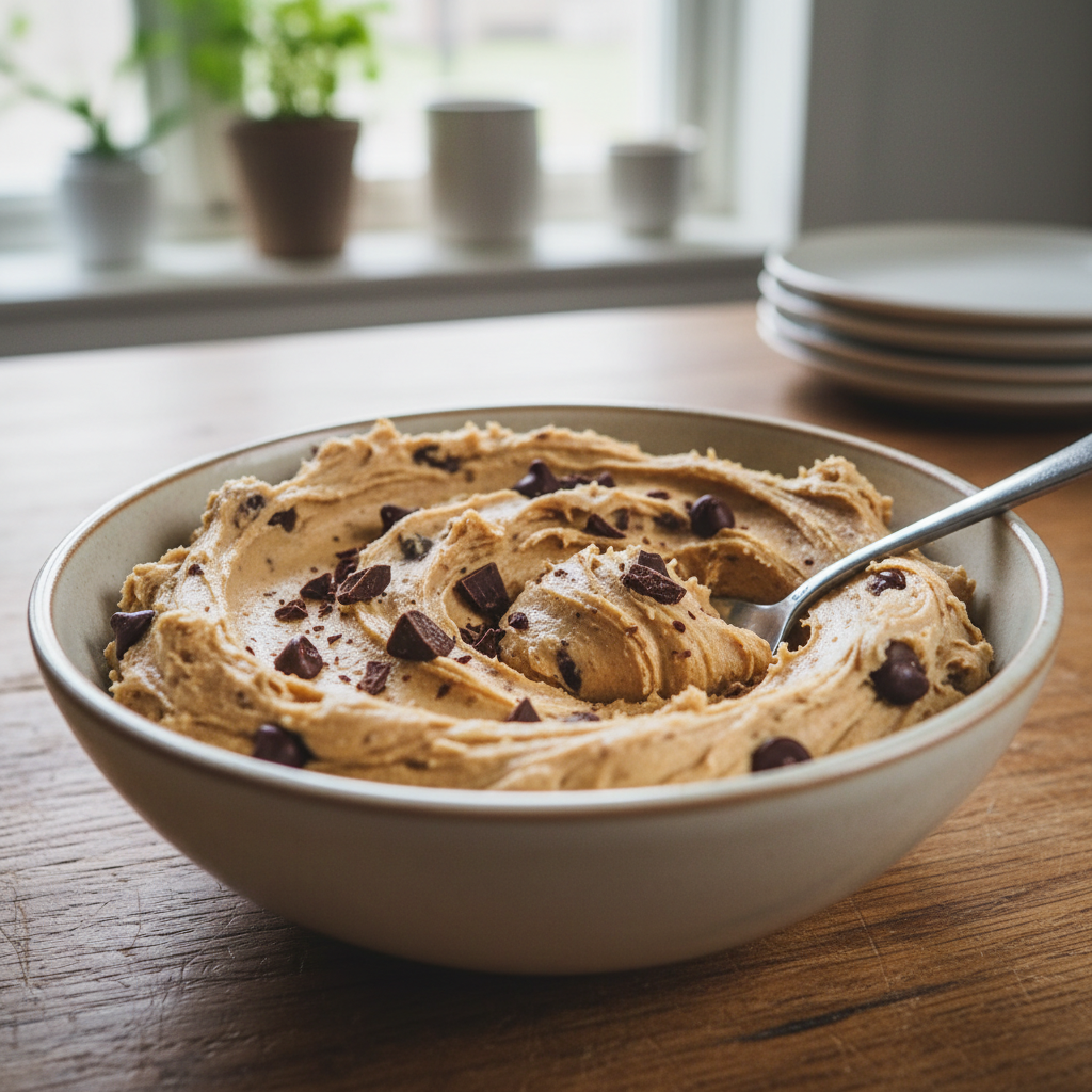 Vegan cookie dough balls ready to serve