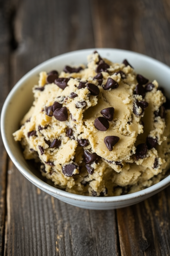 Vegan chickpea cookie dough on a plate