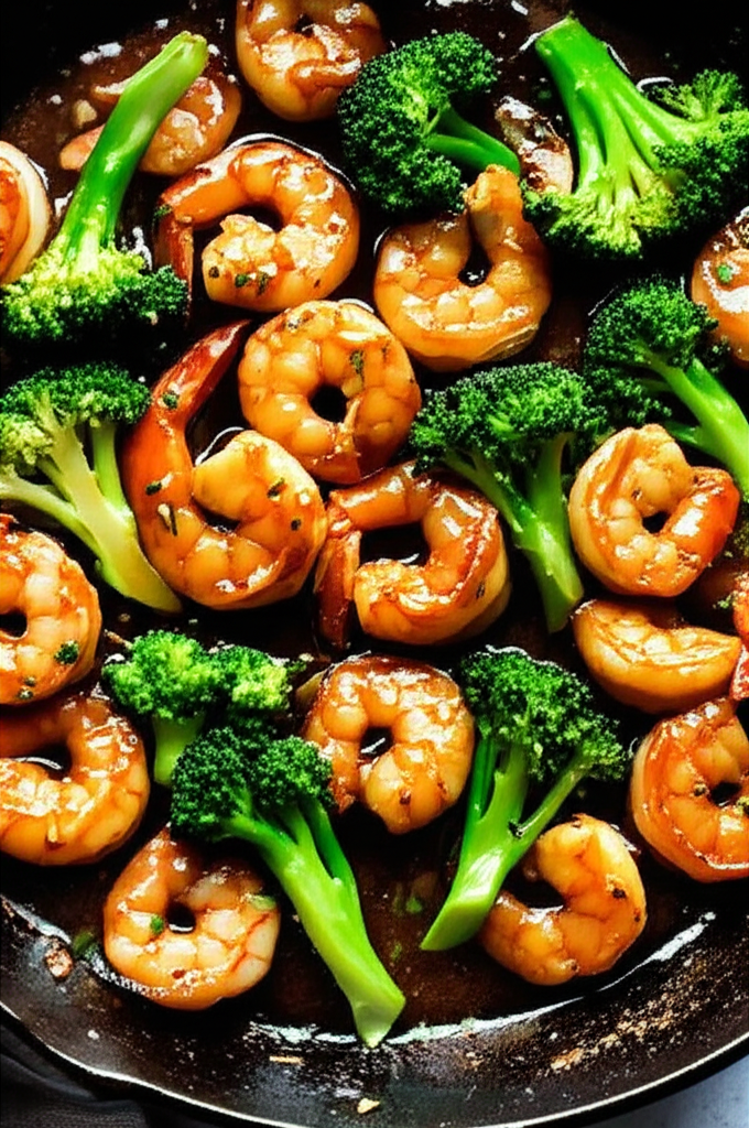 Garlic Shrimp and Broccoli meal served on a plate