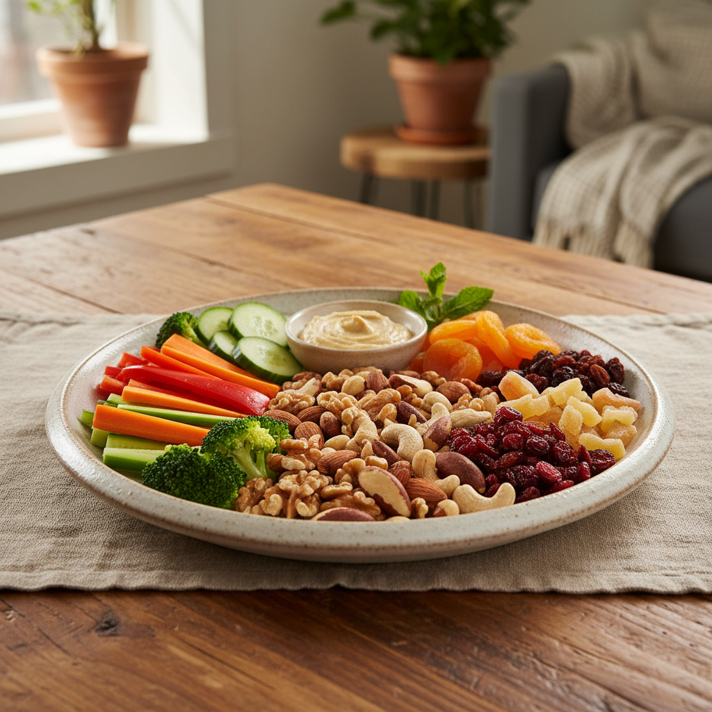 Healthy nuts and dried fruits as snacks