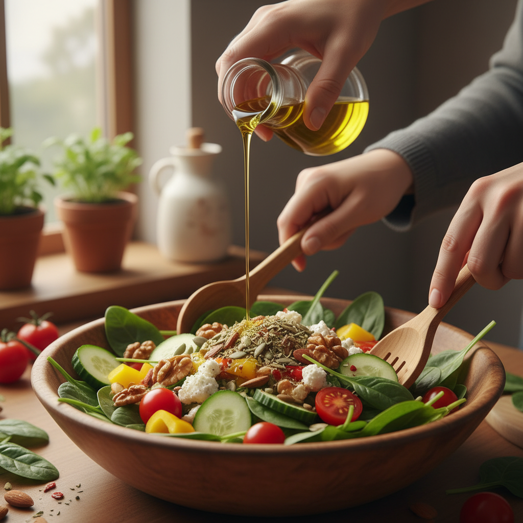 Fresh vegetables and fruits on a cutting board