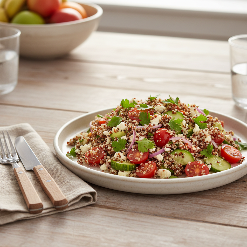 Various gut-healthy dishes arranged on a table