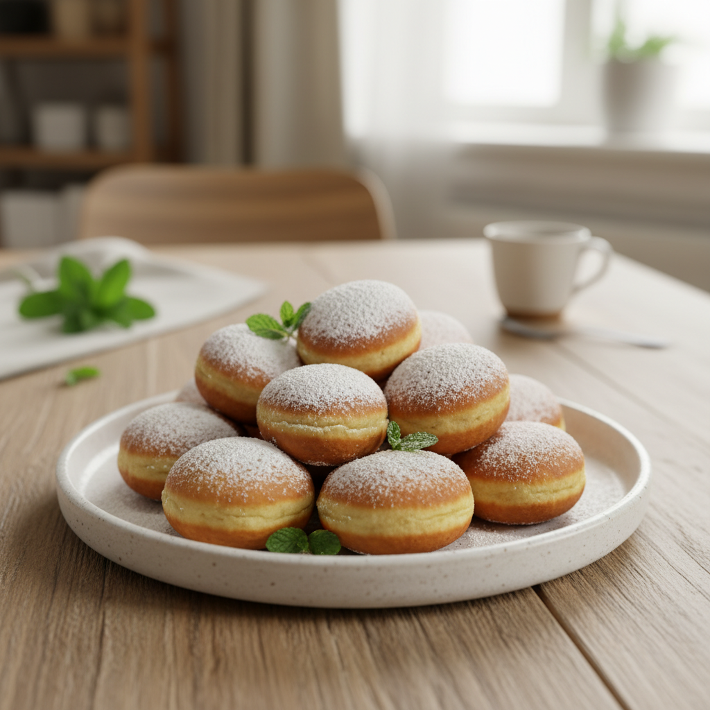 Serving and storing Vanilla French Beignets