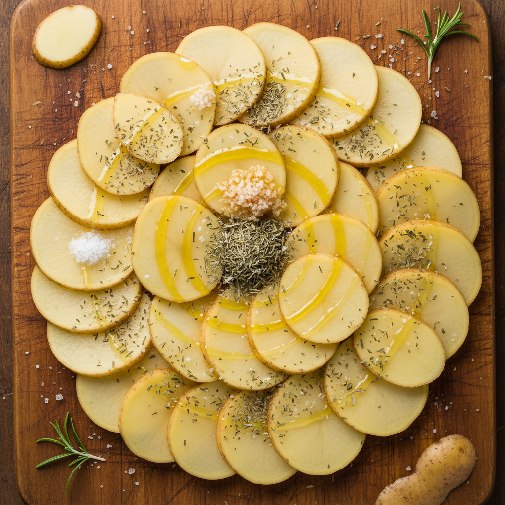 Ingredients for air fryer sliced potatoes