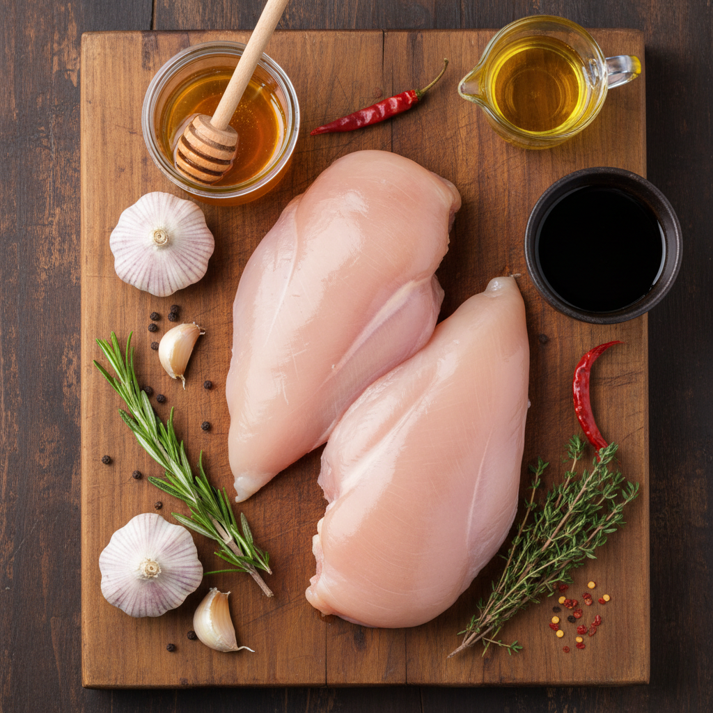 Ingredients for Honey Garlic Chicken