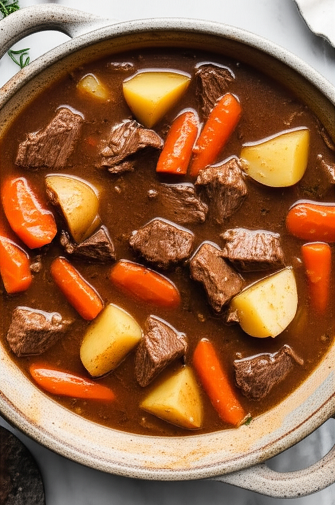 Hearty Slow Cooker Beef Stew with vegetables and tender meat