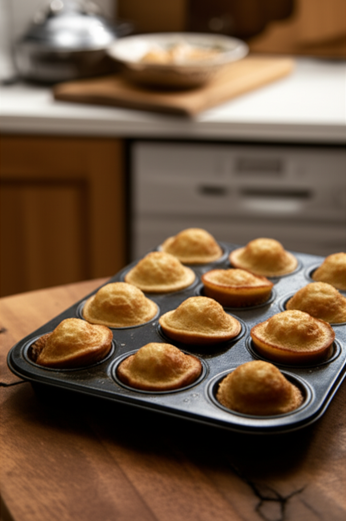 Delicious little pancake muffins arranged beautifully