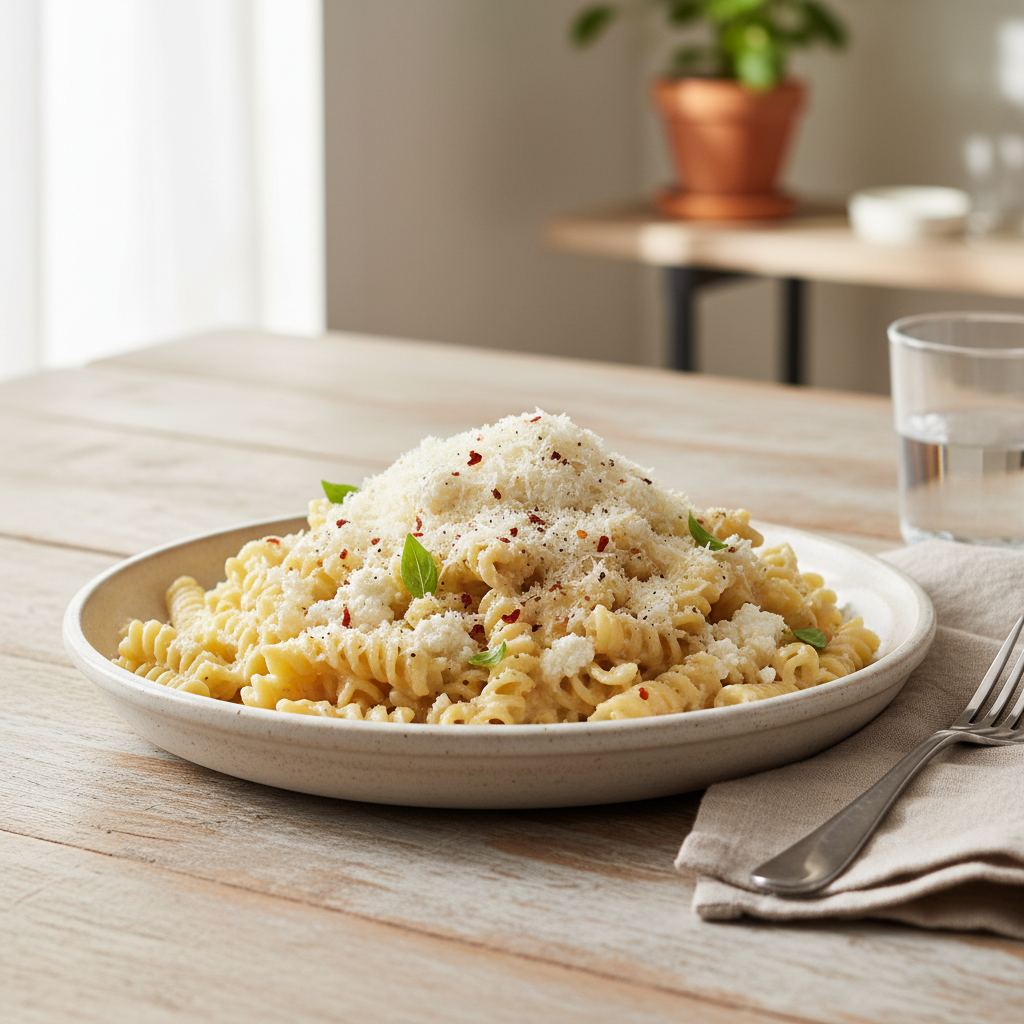 Serving suggestion and tips for Creamy Cottage Cheese Pasta