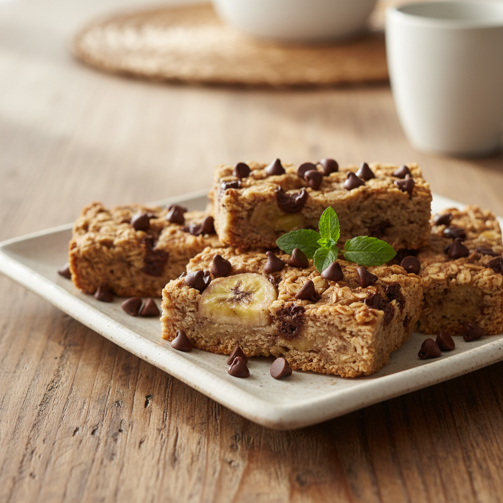 Cooling and cutting Banana Oatmeal Bars