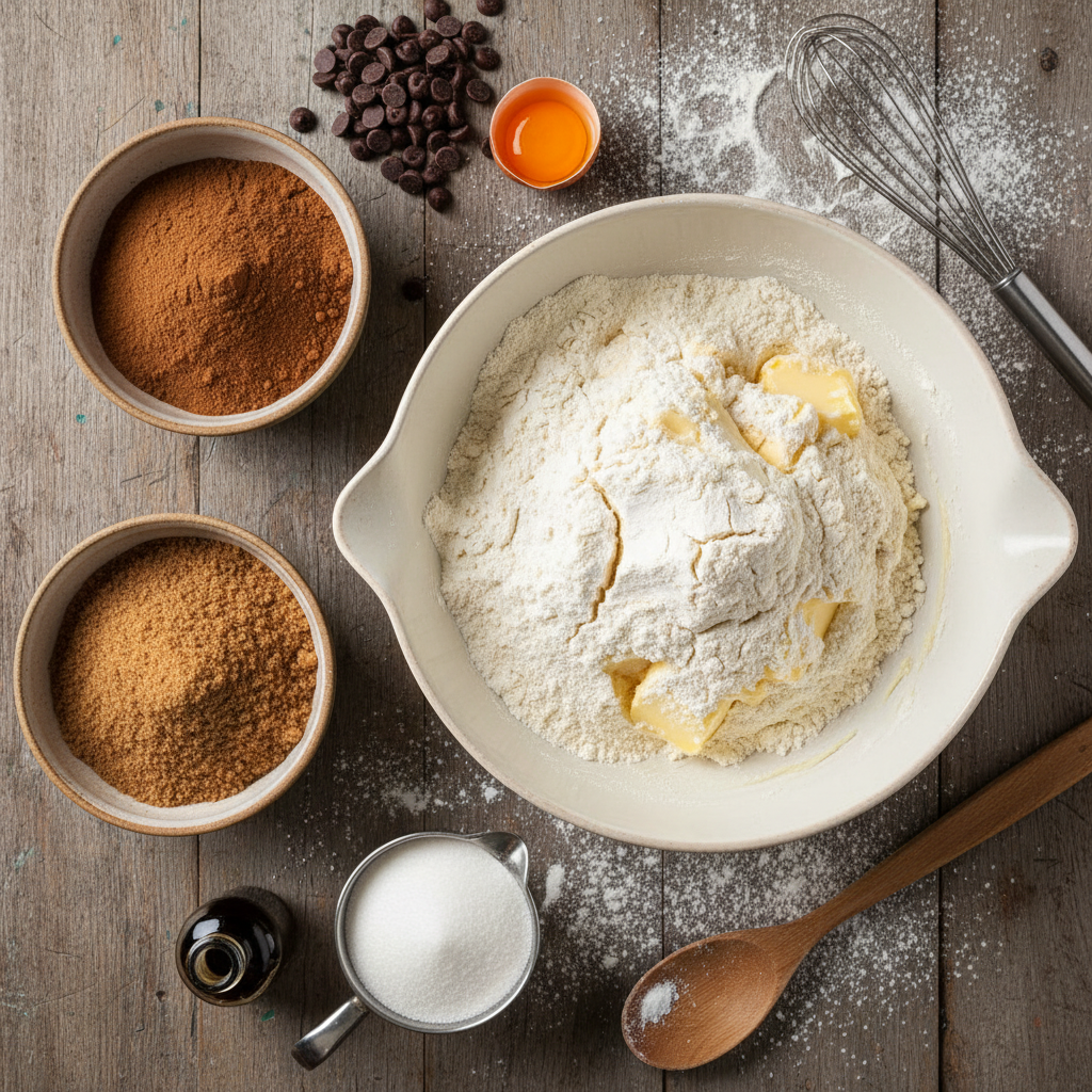 Ingredients for cinnamon roll cookies