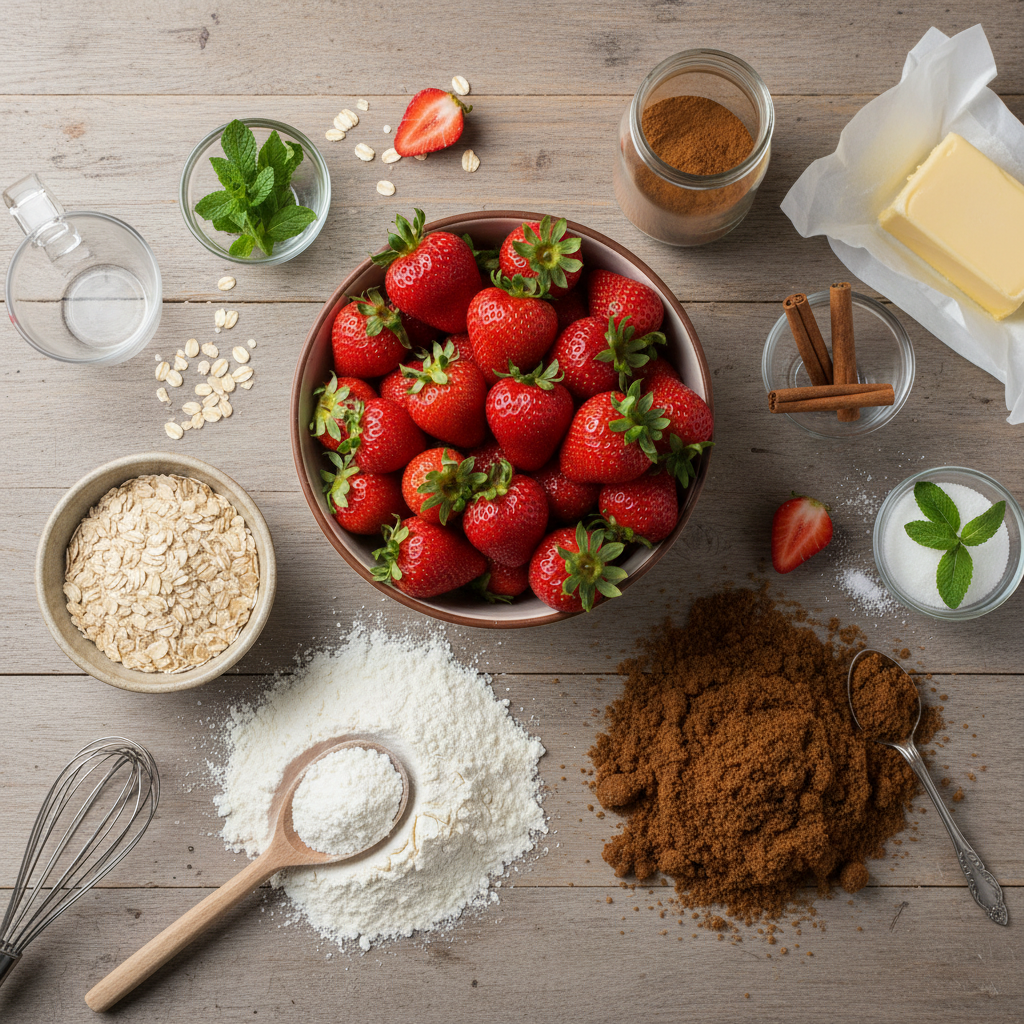 Ingredients for strawberry crisp