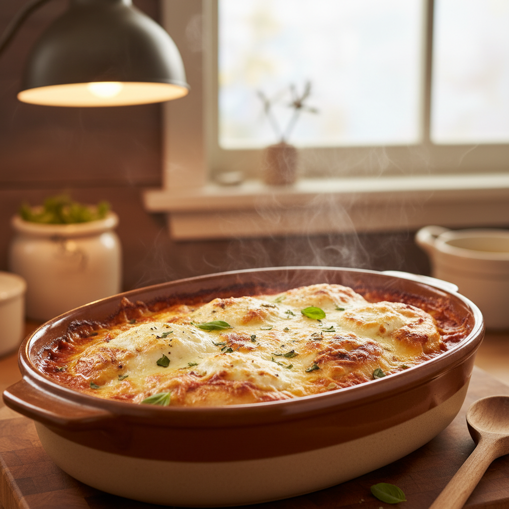Baked Ricotta Chicken dish served on plate