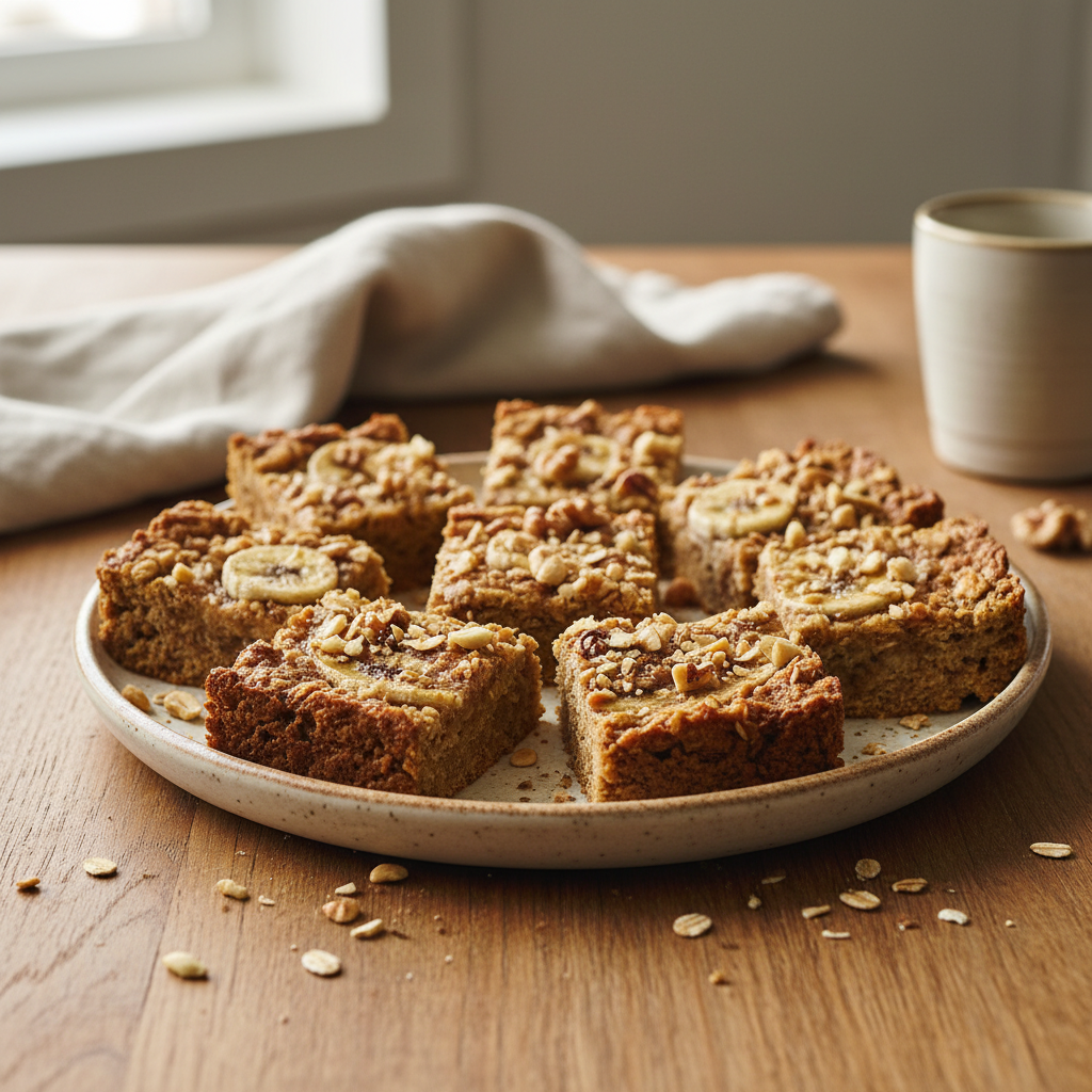 Assorted Banana Peanut Butter Oatmeal Bars variations