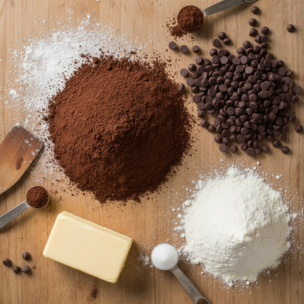 Ingredients for Chocolate Chip Cookie Brownies