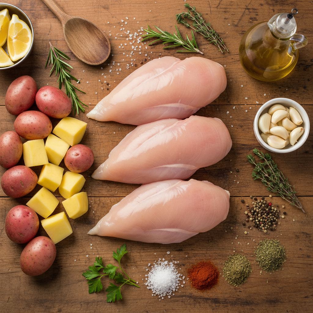 Ingredients for oven baked chicken breast recipe