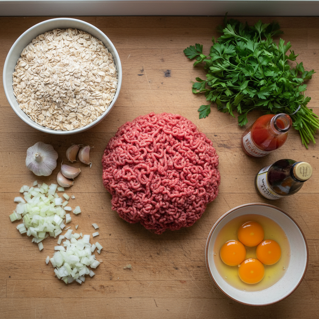 Classic meatloaf slice served with vegetables