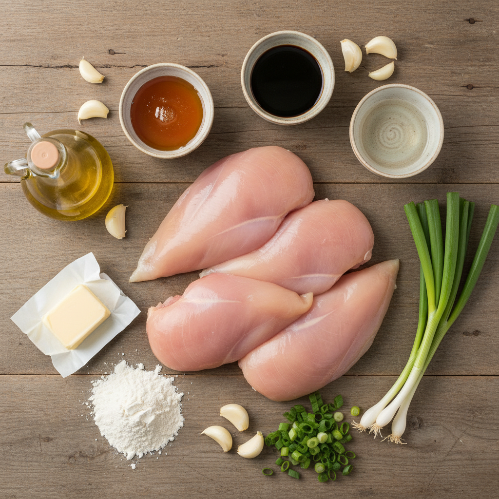 Ingredients for Honey Garlic Chicken
