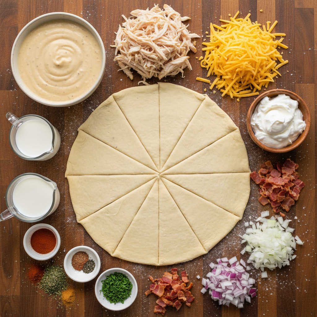 Ingredients for Chicken Crescent Roll Casserole