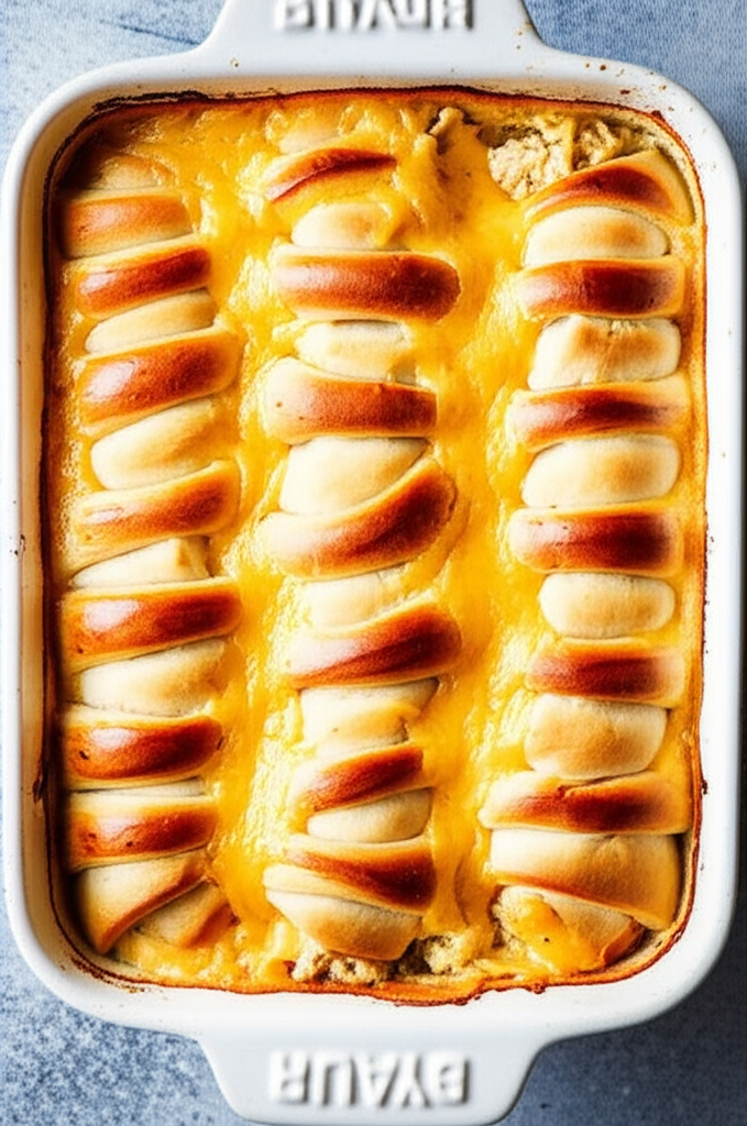 Chicken Crescent Roll Casserole dish