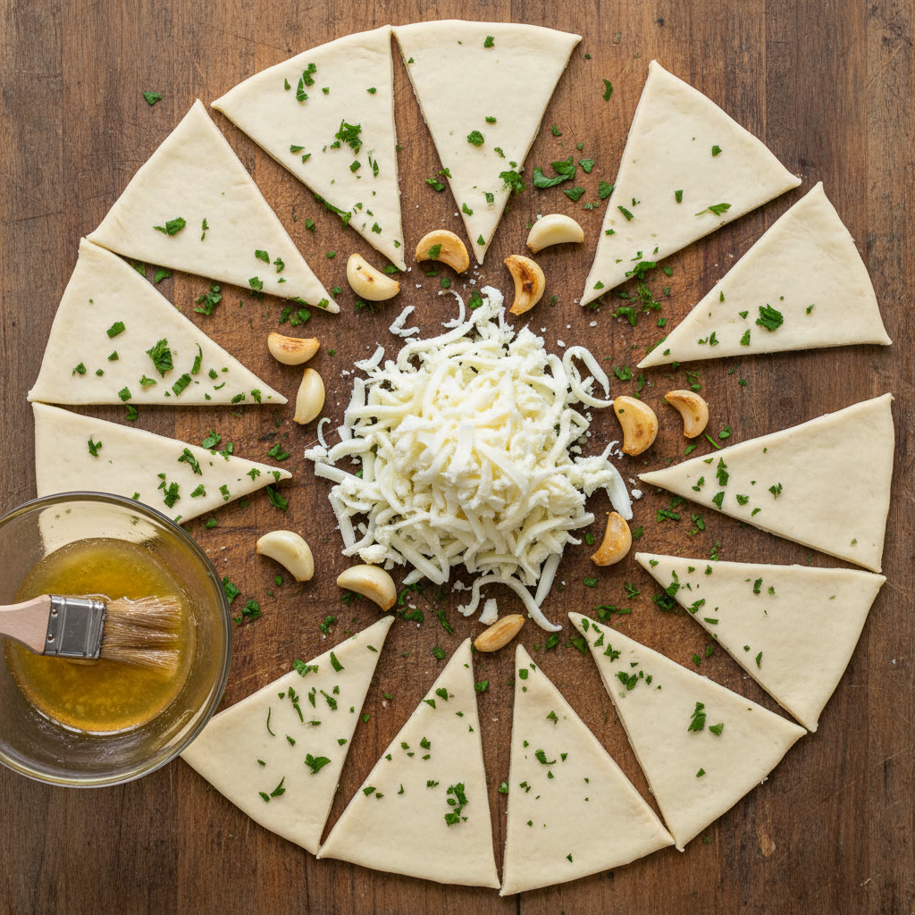 Kitchen tools for making crescent rolls