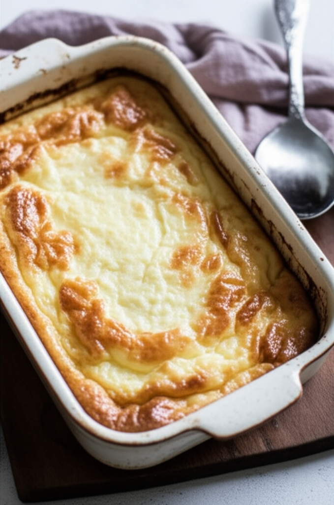 Baked Cottage Cheese Eggs in a baking dish