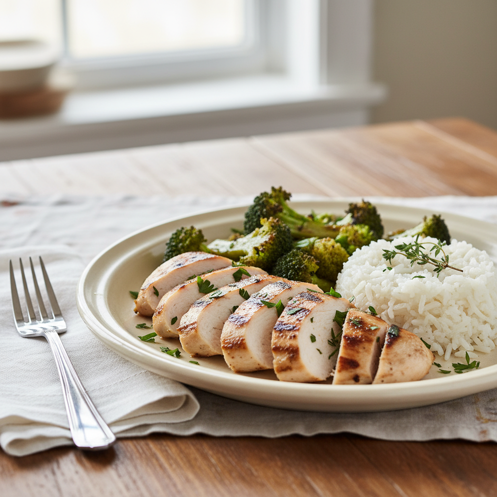 Grilled chicken bowls ready to serve