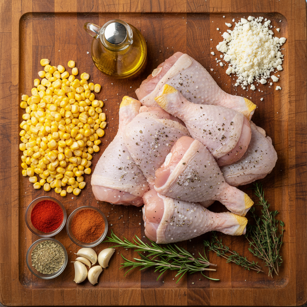 Ingredients for Street Corn Chicken Rice Bowl