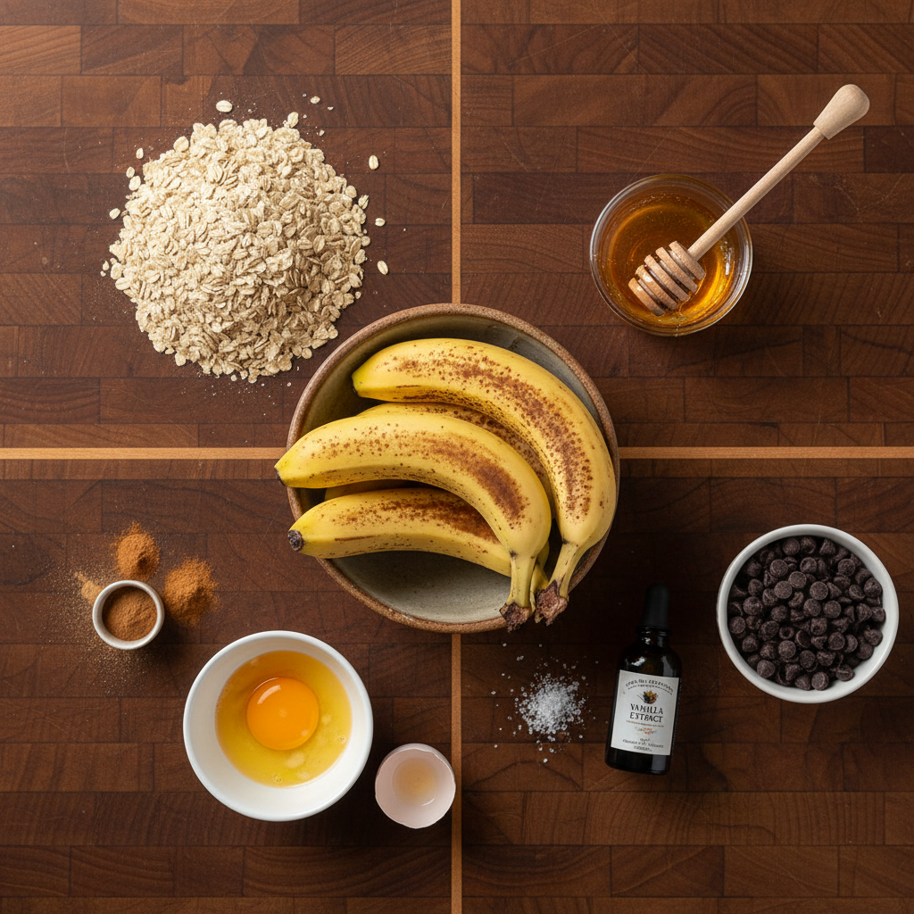 Ingredients for banana oatmeal cookies
