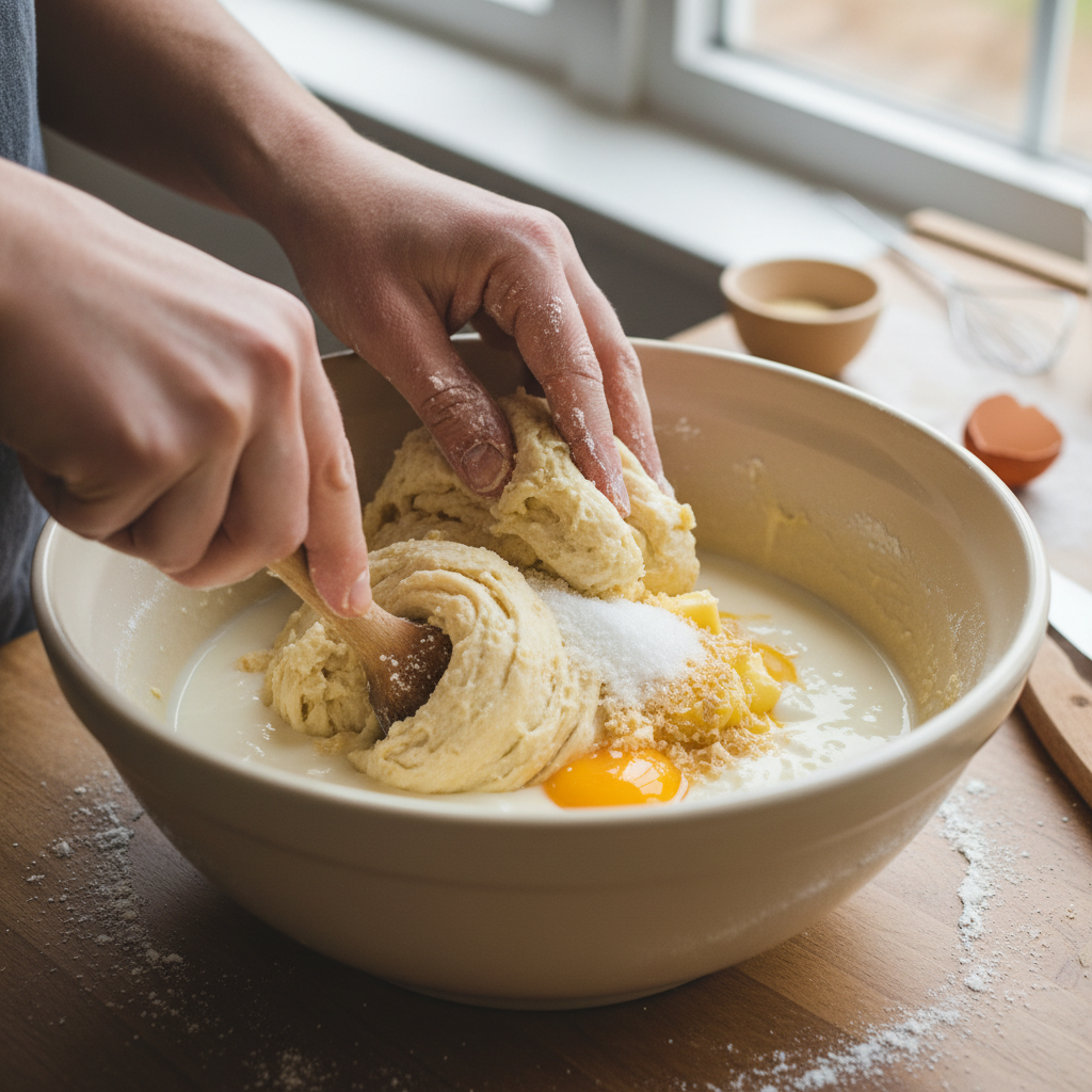 Mixing yeast and buttermilk