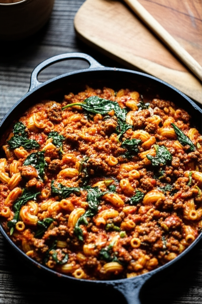 Ground Beef Pasta Dinner Plate