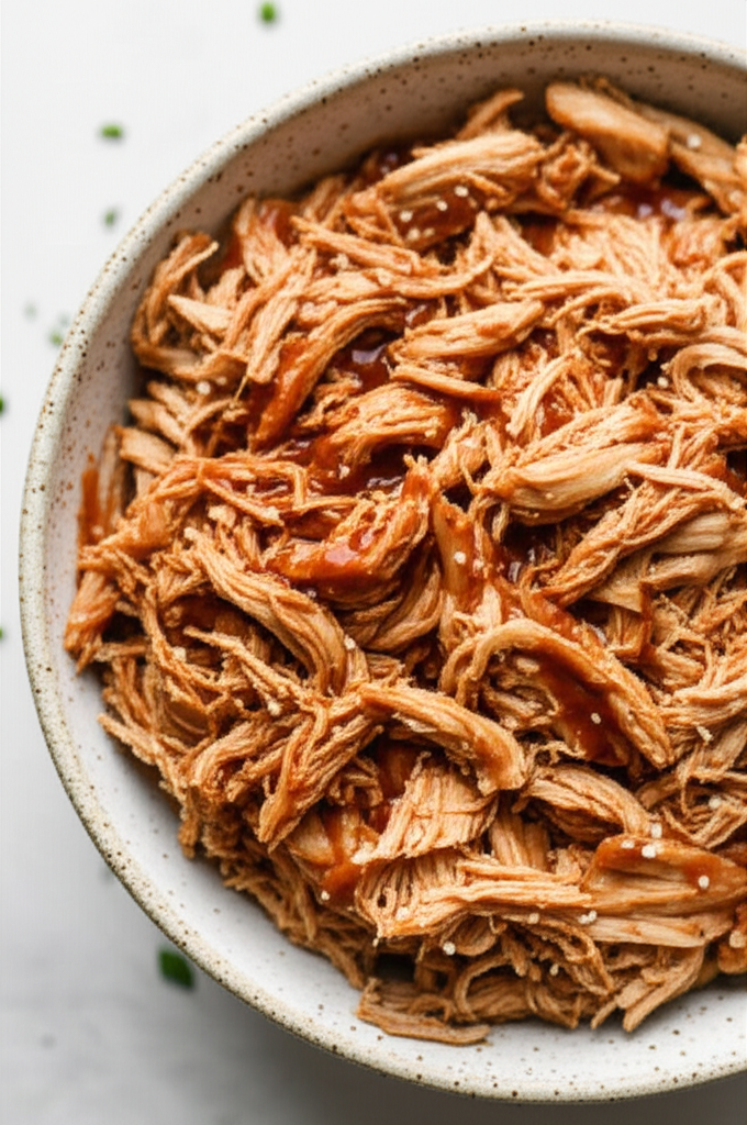 Slow Cooker BBQ Shredded Chicken Meal