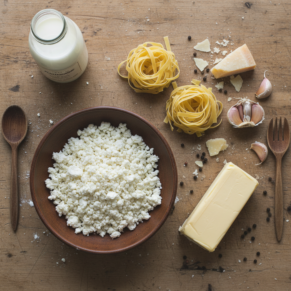 Ingredients for Cottage Cheese Alfredo Sauce