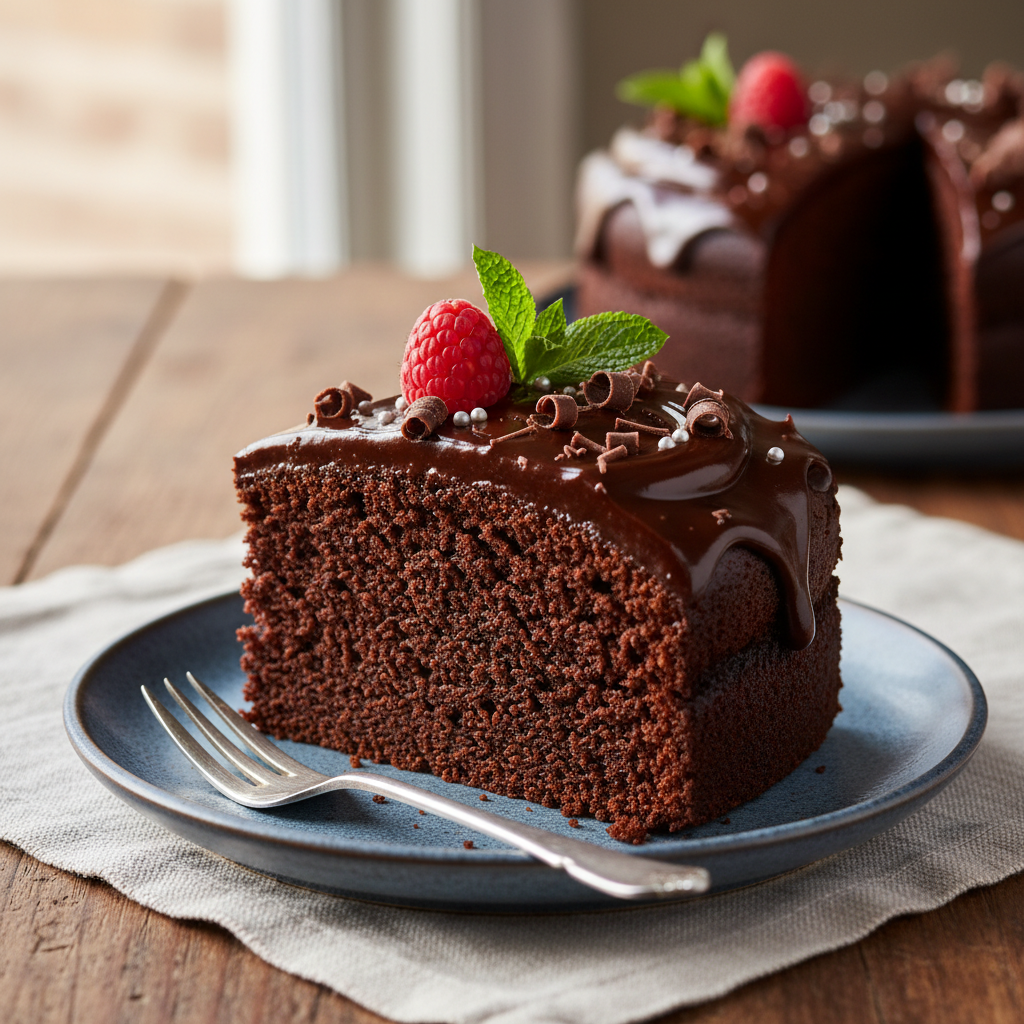 Spread chocolate buttermilk frosting on cooled cake