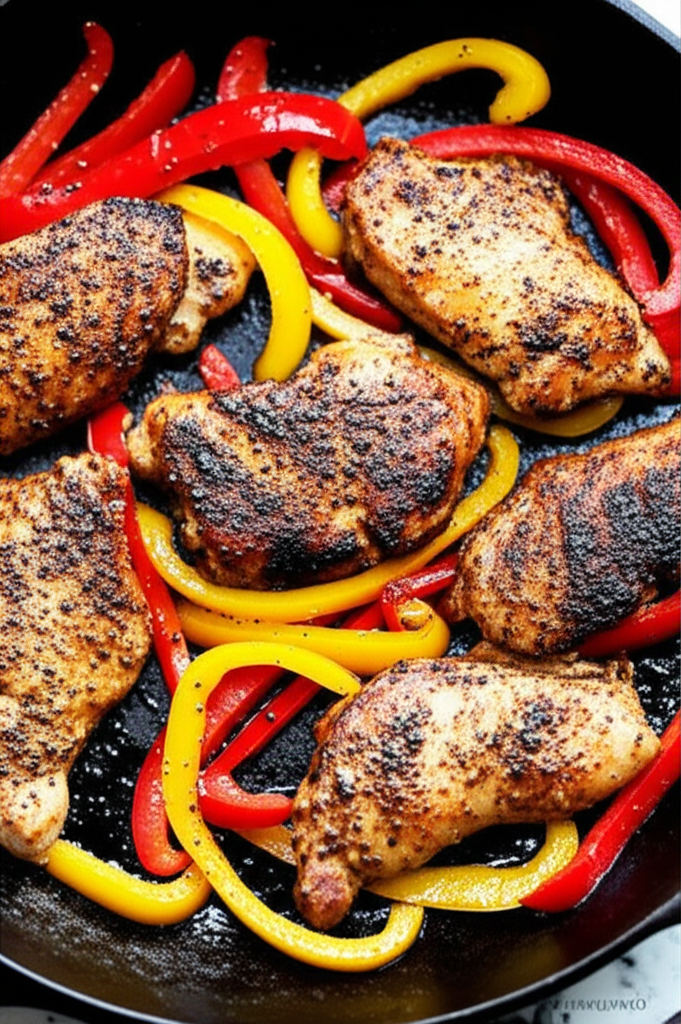Black pepper chicken served on a plate