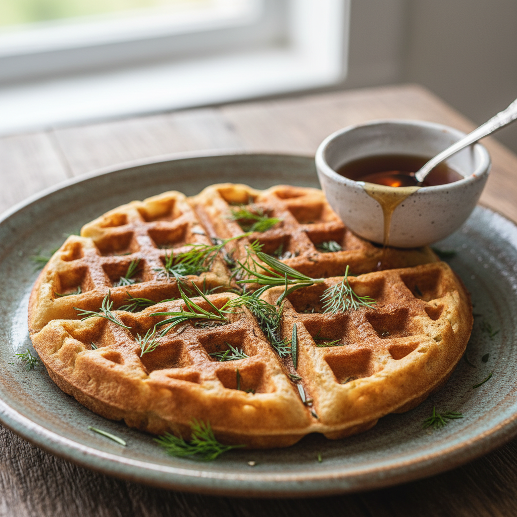 Protein waffles served with various toppings